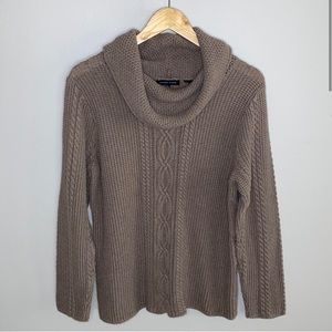 Jeanne Pierre Gray Cowl Neck Sweater